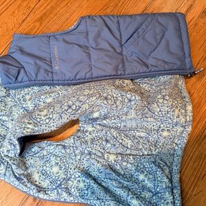 Columbia Kids' Blue and Cream Patterned Vest reversible